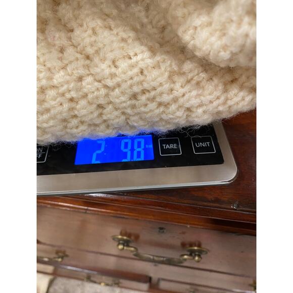 Patrick Malin 100% Pure Wool Fishermen's Thick Sweater Cable Knit Cream Mens L - Picture 10 of 10